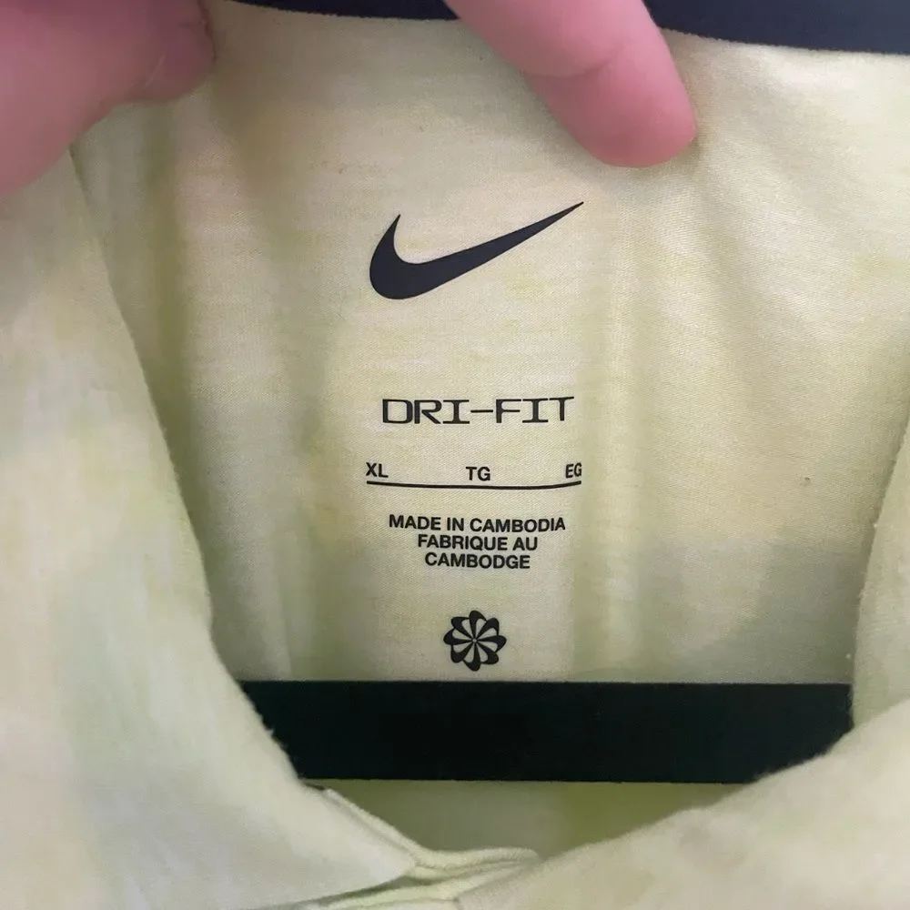 Nike Dri-FIT Tour Men's Golf Polo xlarge Light Lemon Twist/Black